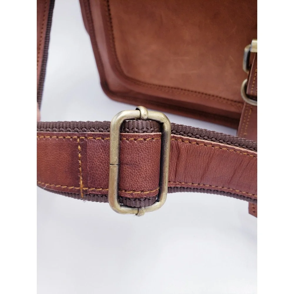 MaheTri Messenger Bag Brown Leather Satchel‎ Laptop Briefcase OS